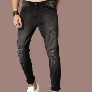 Men Tapered Fit Mid Rise Grey Jeans