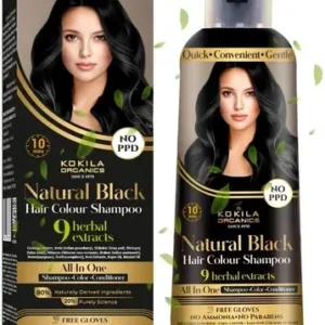 KOKILA Black NOPPD Shampoo Hair Colour for Women and Men , Natural Black