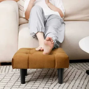 wooden luxury Fabric Pouf
