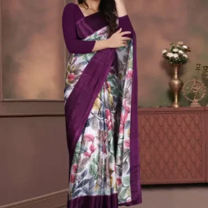 Printed Kanjivaram Georgette, Silk Blend Saree