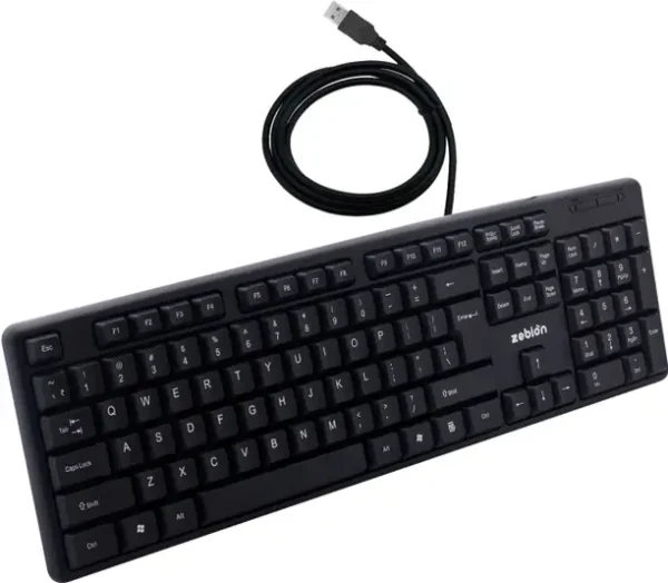 ZEBRONICS ZEB-KKB 3 Wired USB Standard Desktop Keyboard Compatible with Desktop, Laptop, Mac Easy to Use,Plug and Play,Quick, Comfy Durable body