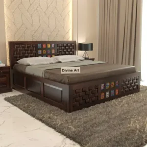 Bhagwati Arts Solid Sheesham Wood King Size For Bedroom/ Hotel | Solid Wood King Box Bed Solid Wood King Box Bed
