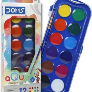 DOMS Watercolour Cakes 12 Shades (30 mm)  (Set of 1, Multicolor)