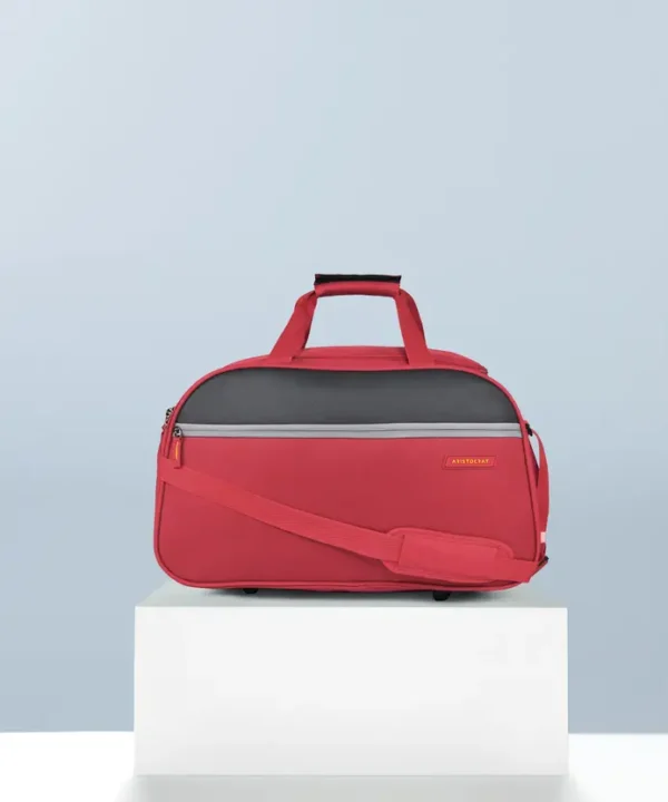 41 L Hand Duffel Bag - Enigma 52 CM Polyester Softsided Cabin size 2Wheels Duffle Bag - Red - Red - Large Capacity