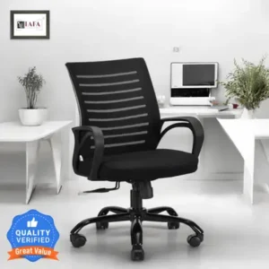 IAFA Diego Mid Back Ergonomic Office Chair Heavy Duty Black Metal Base 2 yr Warranty Mesh Office Arm Chair