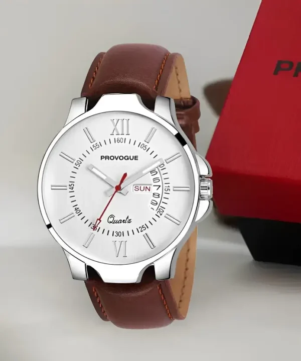 Trending Premium Quality Day & Date Functioning for Boys Analog Watch  - For Men SK-PG-4078-WYT-BRWN Basic with Day and Date Display